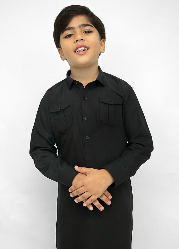 Black Kurta Pajama For Kids