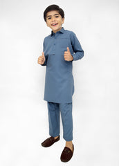 Kashmiri Blue Kurta Pajama For Kids