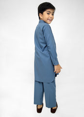 Kashmiri Blue Kurta Pajama For Kids