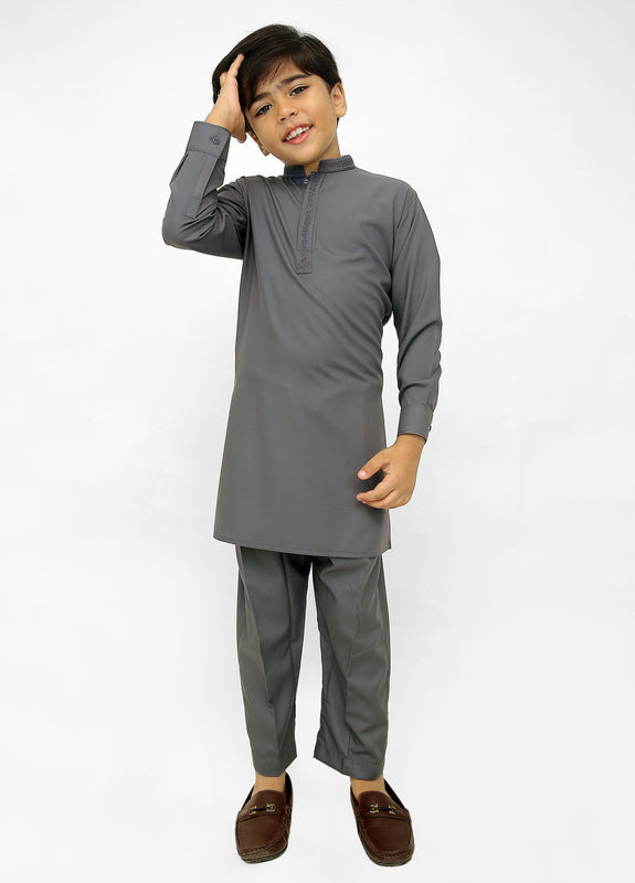 Dark Grey Kurta Pajama For Kids