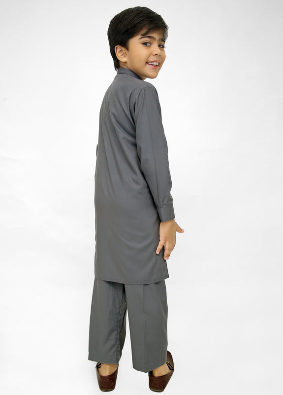 Dark Grey Kurta Pajama For Kids