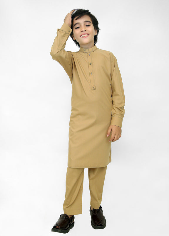 Light Beige Kurta Pajama For Kids