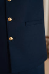 Navy Blue Suiting Waistcoat WS-244-112