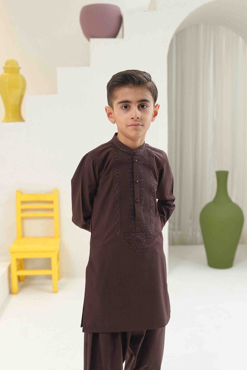 Plum Embroidered Kameez Shalwar KD - 30