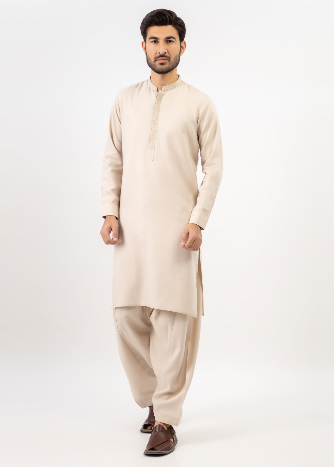 Men's Kameez Shalwar Light Fawn