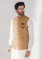 Golden Hand Embroidered Waistcoat