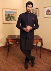 Men Prince Coat - Navy Blue