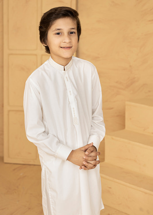 Kids Kurta Pajamas - White