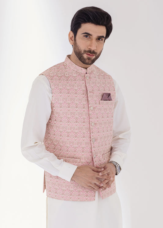 Light Pink Men Waistcoat