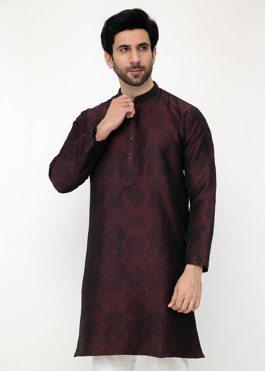 Mehroon Blended Special Kurta