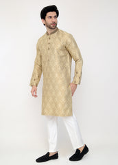 Beige Blended Special Kurta