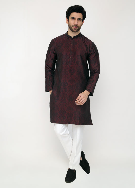 Mehroon Blended Special Kurta