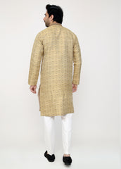 Beige Blended Special Kurta