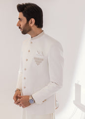 White Hand Embroidered Prince Coat