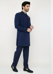 Blue Front Open Sherwani