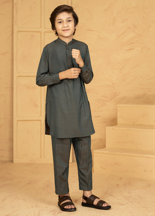 Dark Green Kids Kurta Pajama