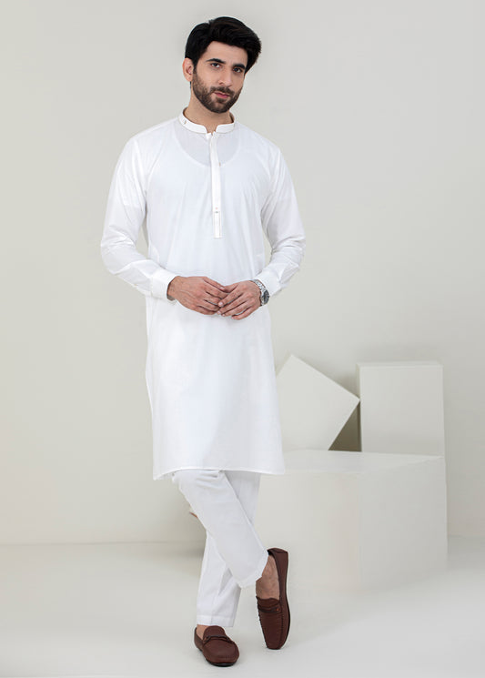 Men's White Kameez Trouser