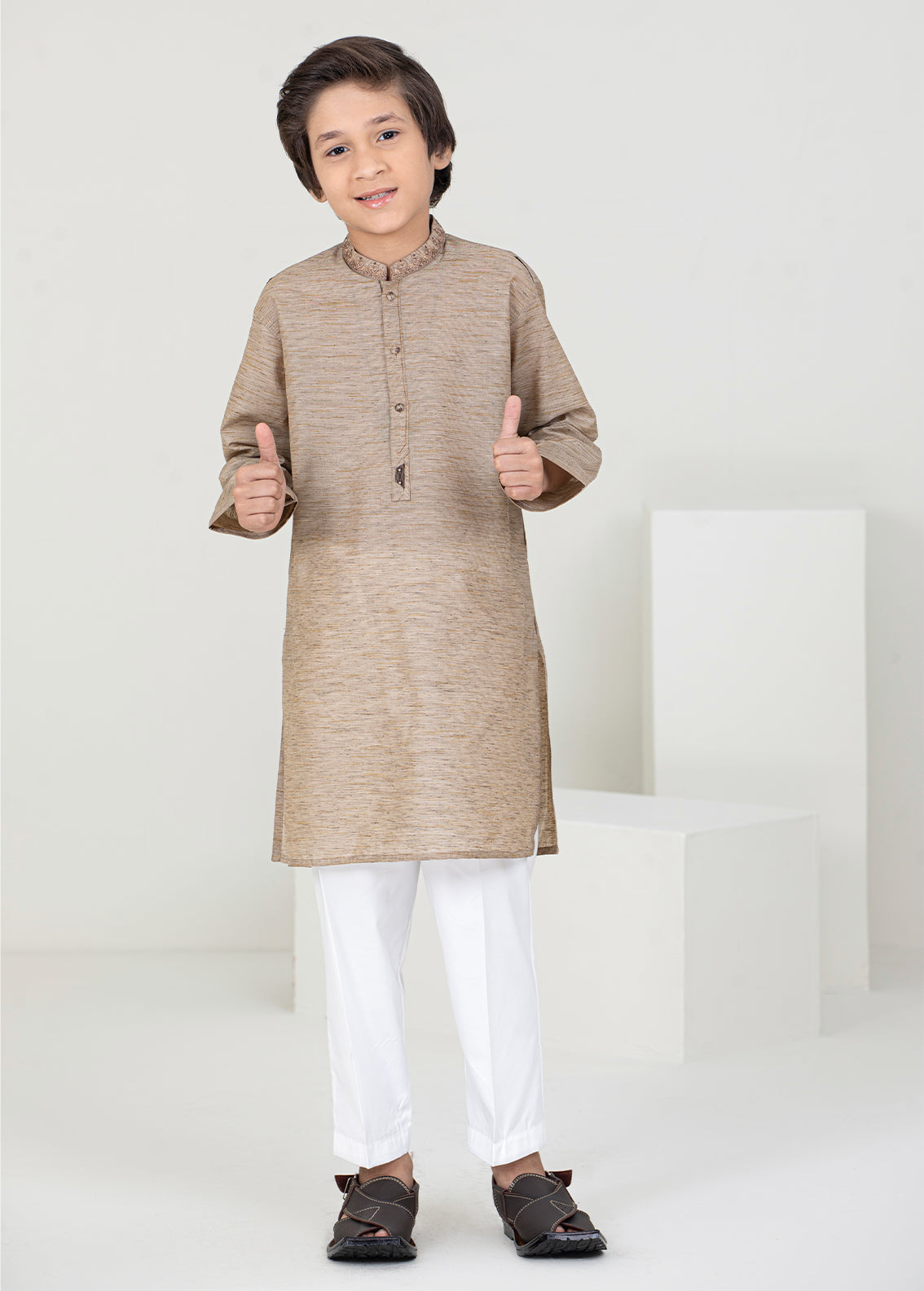 Brown Kids Kurta Pajama