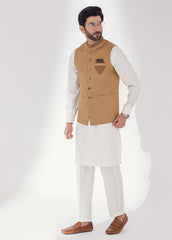 Golden Hand Embroidered Waistcoat