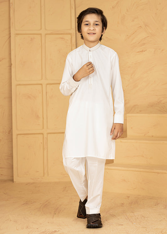 Kids Kurta Pajamas - White