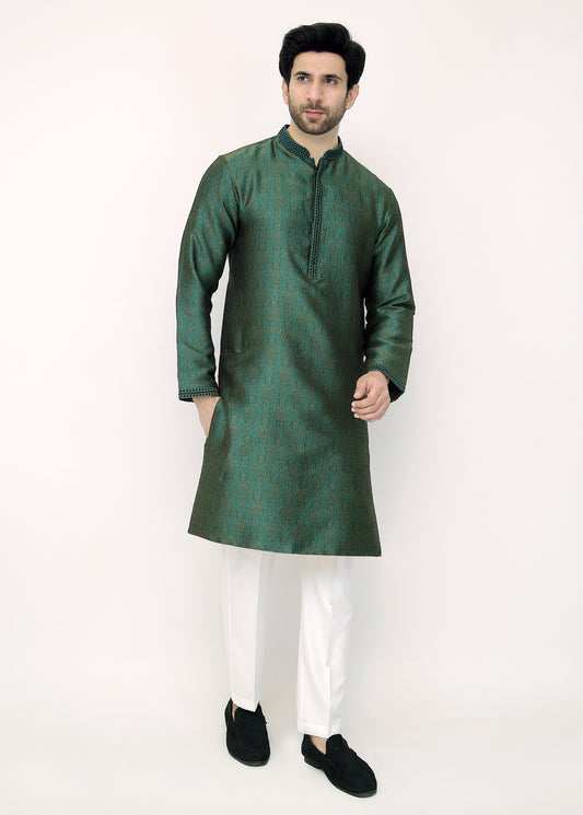 Green Blended Special Kurta