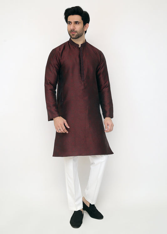 Mehroon Blended Special Kurta