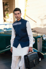 Metallic Blue Suiting Waistcoat WS-2020
