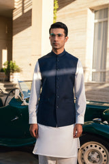 Metallic Blue Suiting Waistcoat WS-2020