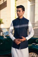 Metallic Blue Suiting Waistcoat WS-2020