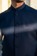 Metallic Blue Suiting Waistcoat WS-2020