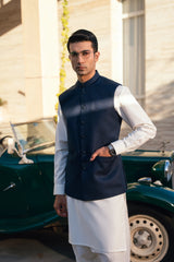 Metallic Blue Suiting Waistcoat WS-2020