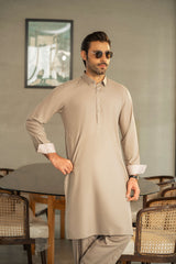 Stone Grey Kameez Shalwar C-10205