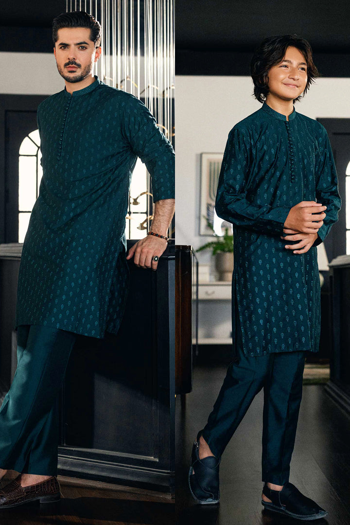 Teal Green Embroidered Kurta Trouser ( FD-5075 & K-3728 )