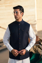 Navy Striped Suiting Waistcoat WS-2019