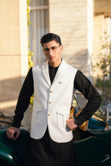 White Lapel Suiting Waistcoat WS-2017