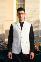 White Lapel Suiting Waistcoat WS-2017