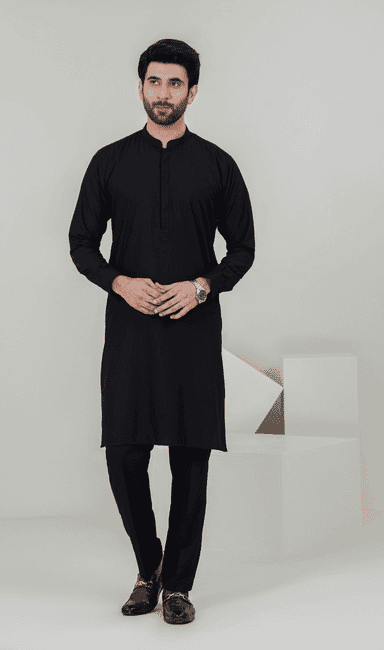 Black Men Shalwar Kameez Set
