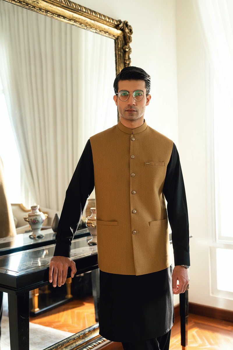caramel Brown Suiting Waistcoat WS-2033