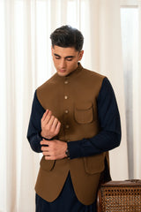 Chocolate Brown Suiting Waistcoat WS-20013