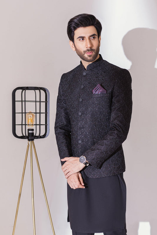 FULL Embroidered Prince Coat - Black