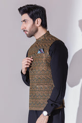 Black Brown Waistcoat for Formal Events





