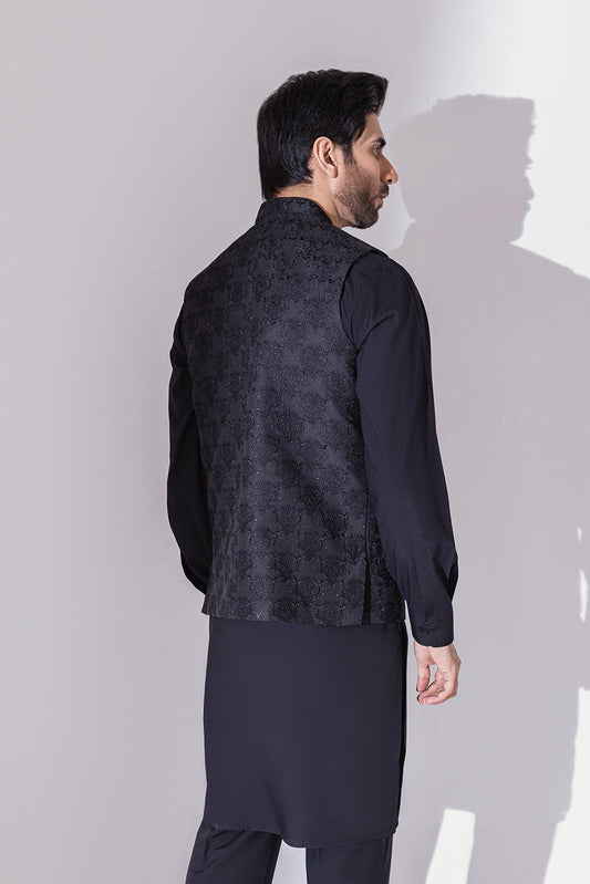 Black Embroidered Waistcoat
