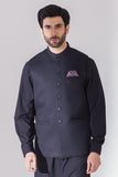 Black Suiting Hand Embroidered WaistCoat