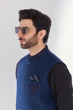 Blue Suiting Hand Embroidered WaistCoat