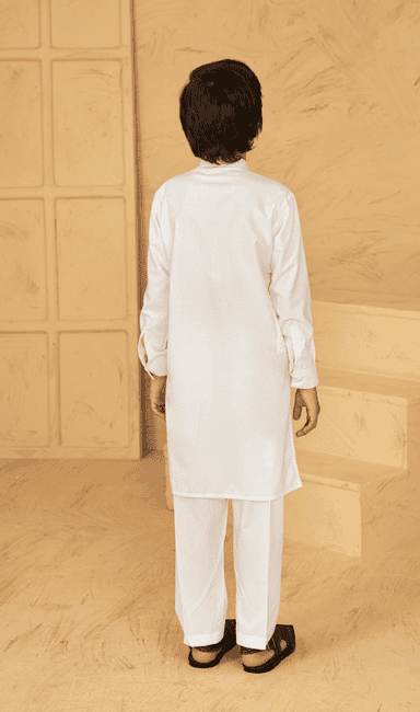 Boys White Kurta Pajama Set
