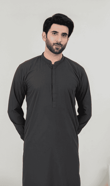 Stylish Dark Grey Kameez with Trouser
