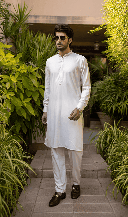 Men's White Trouser Kameez 