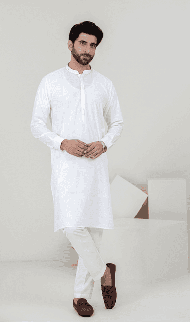 Men's White Trouser Kameez 