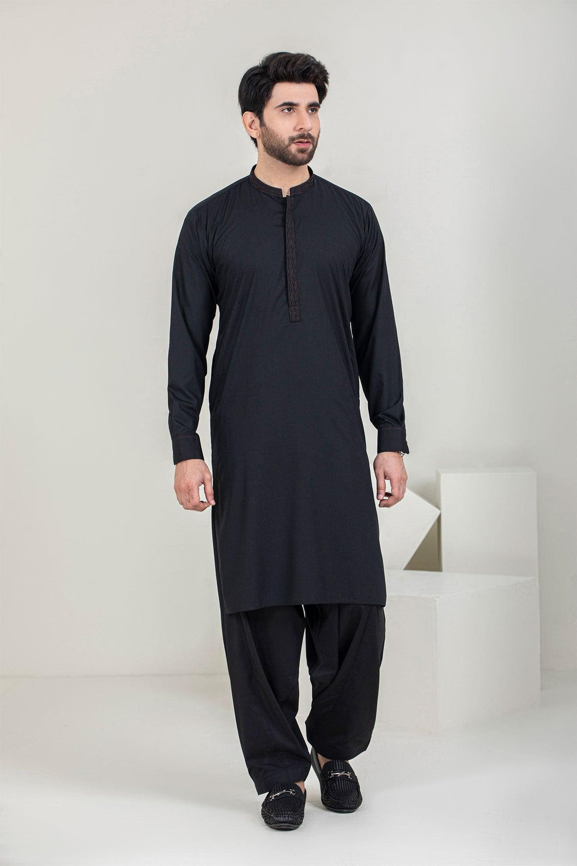 Black Men Shalwar Kameez Set
