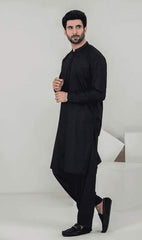 Men Shalwar Kameez - Black - Stylish Garments